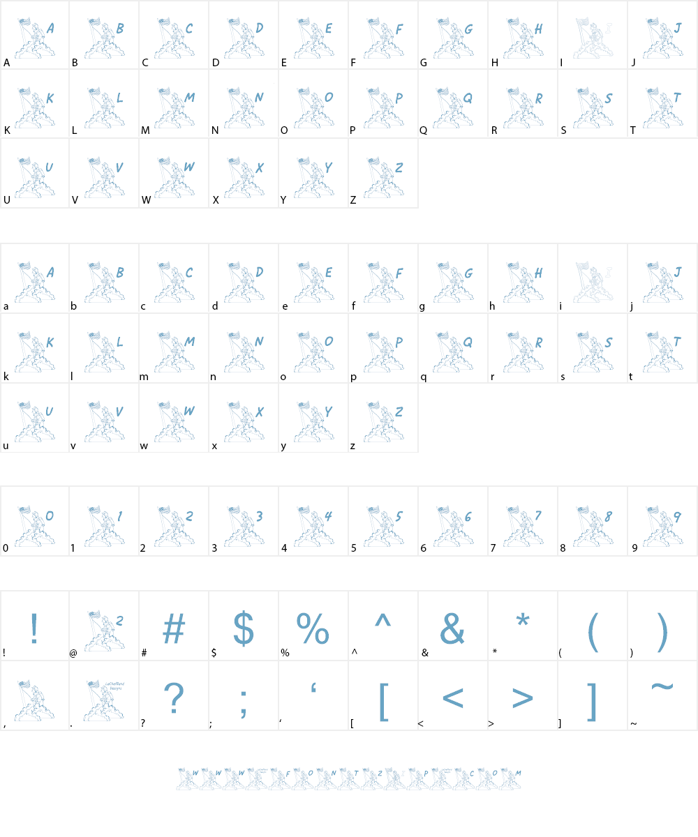 LCR She Proudly Waves LSF Font Character